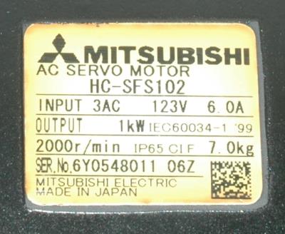 Mitsubishi HC-SFS102 label image