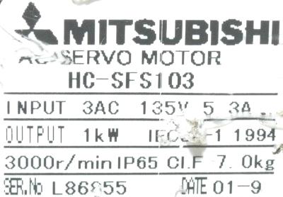 Mitsubishi HC-SFS103 label image