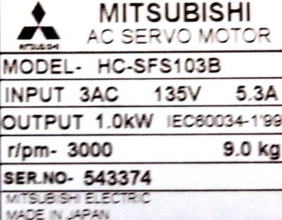 Mitsubishi HC-SFS103B label image