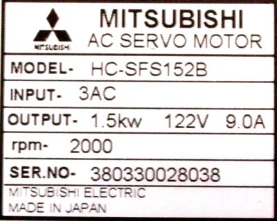 Mitsubishi HC-SFS152B label image