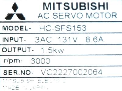 Mitsubishi HC-SFS153 label image