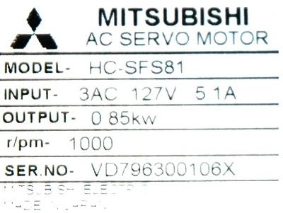 Mitsubishi HC-SFS81 label image