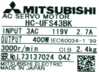 Mitsubishi HC-UFS43BK label image