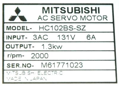 Mitsubishi HC102BS-SZ label image