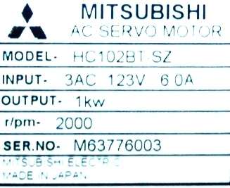 New Refurbished Exchange Repair  Mitsubishi Motors-AC Servo HC102BT-SZ Precision Zone