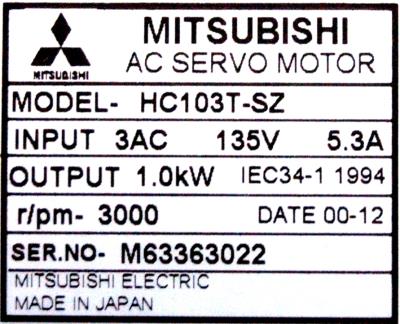 Mitsubishi HC103T-SZ label image
