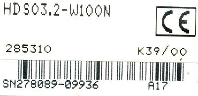 INDRAMAT HDS03.2-W100N label image
