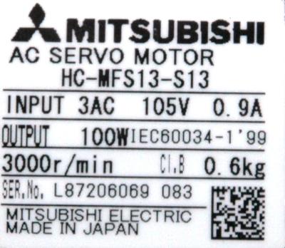 Mitsubishi HF-MFS13-S13 label image