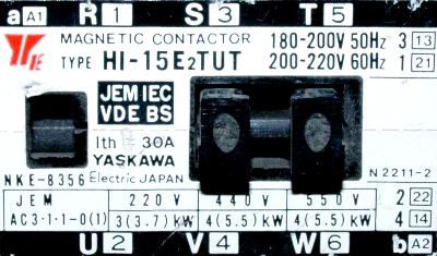 Yaskawa HI-15E2TUT-200V label image