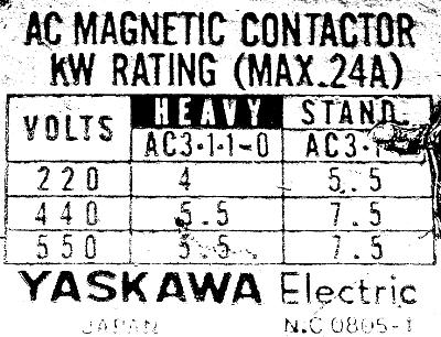 Yaskawa HI-20ED-100V label image