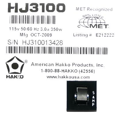 Hakko HJ3100-05-HAKKO label image