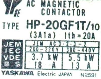 Yaskawa HP-20GF1T-10-DC24V label image