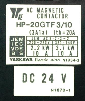 Yaskawa HP-20GTF3-10-DC24V label image