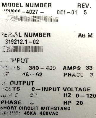 Magnetek HPV900-4027-0E1-01 label image