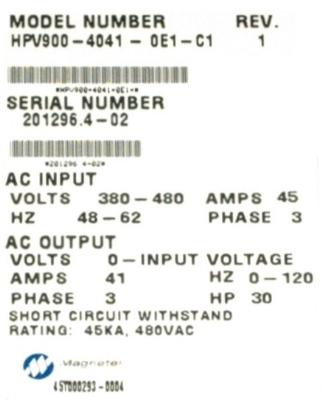 Magnetek HPV900-4041-0E1-C1 label image