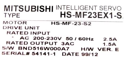 Mitsubishi HS-MF23EX1-S2 label image