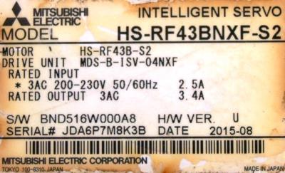 Mitsubishi HS-RF43BNXF-S2 label image