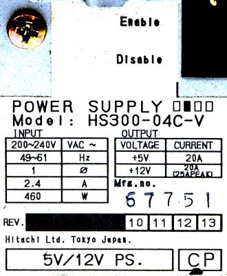 Hitachi Seiki HS300-04C-V label image
