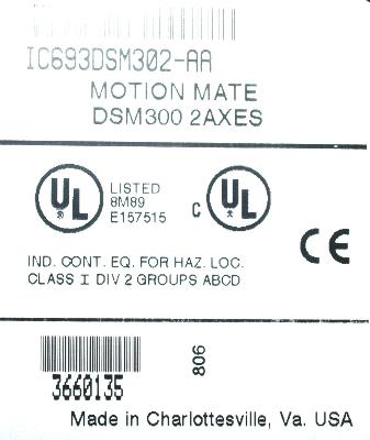 GE FANUC IC693DSM302-AA label image