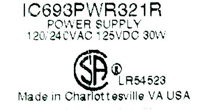 GE FANUC IC693PWR321R label image