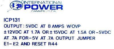 International Power ICP131 label image