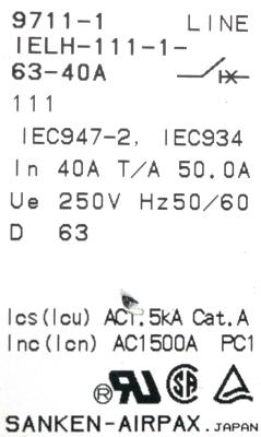 SANKEN ELECTRIC IELH-111-1-63-40A label image