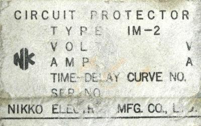 Nikko Electric Industry Co IM-2 label image