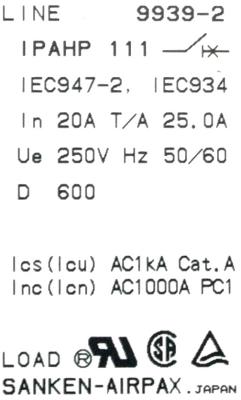 SANKEN ELECTRIC IPAHP111-20A label image