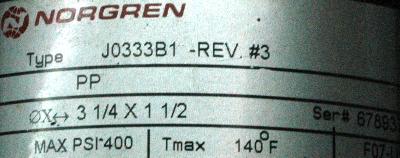 NORGREN J0333B1 label image
