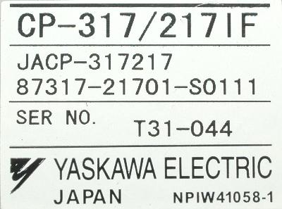 Yaskawa JACP-317217 label image