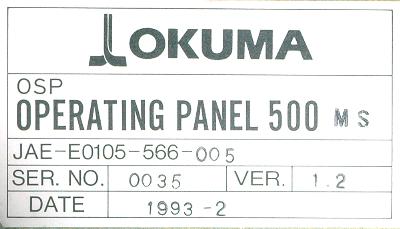 Okuma JAE-E0105-566-005 label image