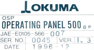 Okuma JAE-E0105-566-007 label image