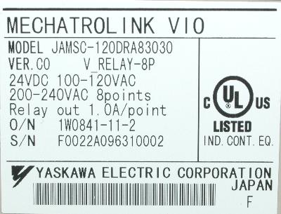 Yaskawa JAMSC-120DRA83030 label image