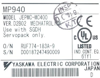 Yaskawa JEPMC-MC400 label image