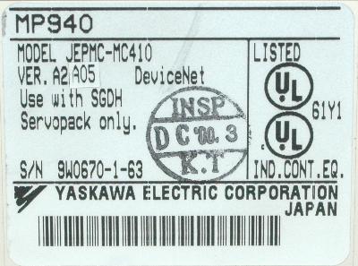 Yaskawa JEPMC-MC410 label image