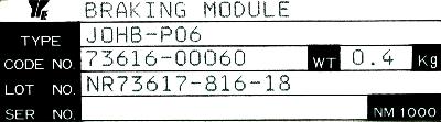 Yaskawa JOHB-P06 label image