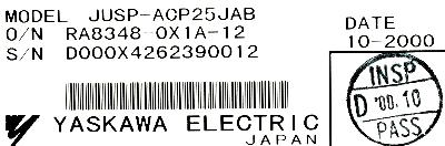 Yaskawa JUSP-ACP25JAB label image