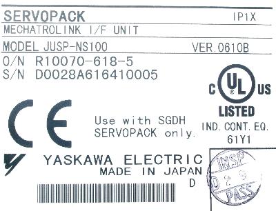 Yaskawa JUSP-NS100 label image