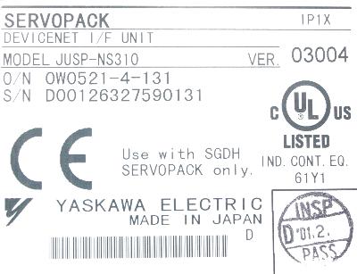 Yaskawa JUSP-NS310 label image