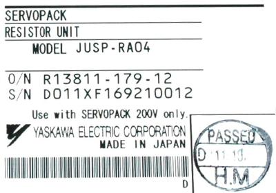 Yaskawa JUSP-RA04 label image