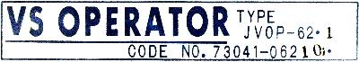 Yaskawa JVOP-62.1 label image