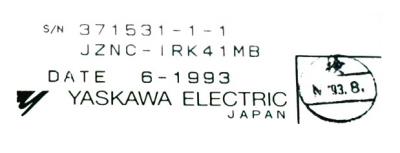 Yaskawa JZNC-IRK41MB label image