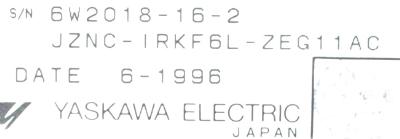 Yaskawa JZNC-IRKF6L-ZEG11AC label image