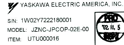 Yaskawa JZNC-JPCOP-02E-00 label image