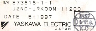 Yaskawa JZNC-JRK00M-11200 label image