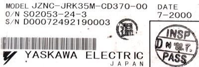 Yaskawa JZNC-JRK35M-CD370-00 label image