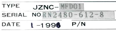 Yaskawa JZNC-MFD01 label image