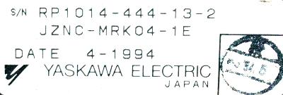Yaskawa JZNC-MRK04-1E label image