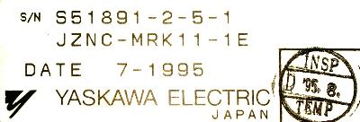 Yaskawa JZNC-MRK11-1E label image