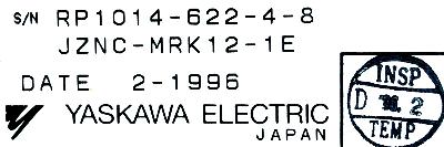 Yaskawa JZNC-MRK12-1E label image